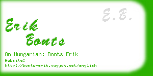 erik bonts business card